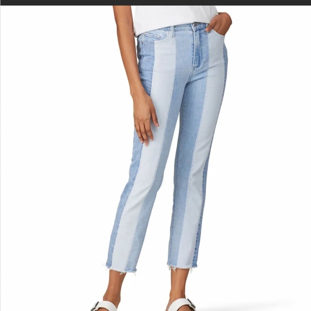 PAIGE Cindy Patchwork Raw Hem Jeans